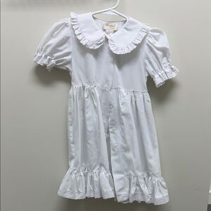 White Ruffled Kids Casual Dress